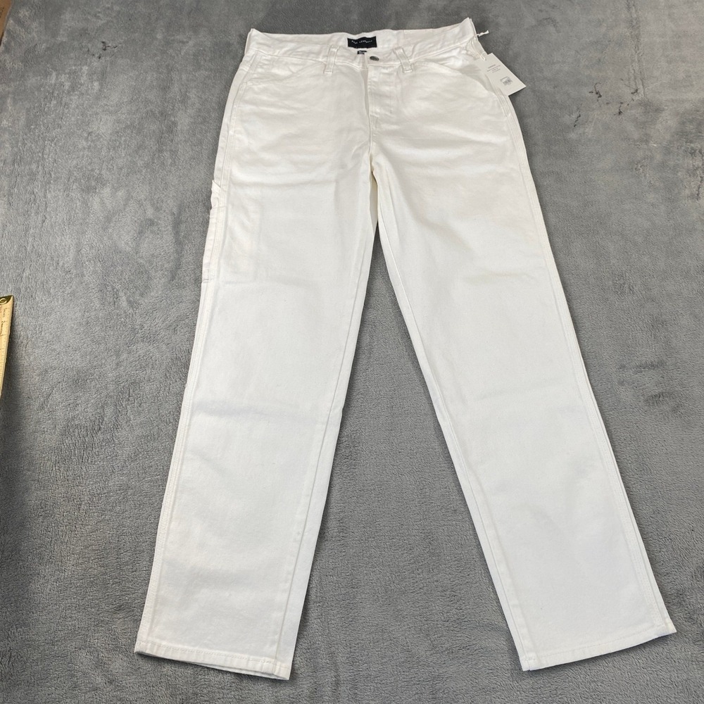Free Assembly Carpenter Jean Men 30x30 Beige White Straight Leg Utility Pant NWT